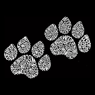 Woof Paw Prints - Mens Word Art Crewneck Sweatshirt