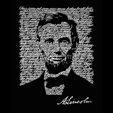 Abraham Lincoln - Gettysburg Address - Mens Word Art Crewneck Sweatshirt