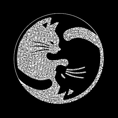 Yin Yang Cat - Mens Word Art Crewneck Sweatshirt