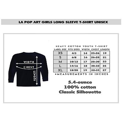 Rock n Roll Skull - Girl's Word Art Long Sleeve T-Shirt