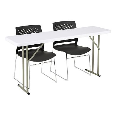 Norwood Commercial Furniture Rectangular Outdoor/Indoor Blow Molded Plastic Folding Table