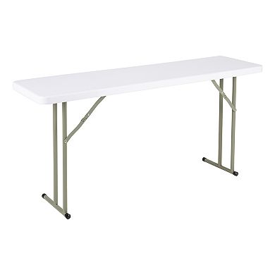 Norwood Commercial Furniture Rectangular Outdoor/Indoor Blow Molded Plastic Folding Table