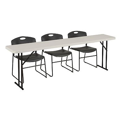 Norwood Commercial Furniture Rectangular Outdoor/Indoor Blow Molded Plastic Folding Table