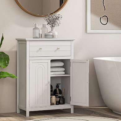 Free Standing Bathroom Storage Cabinet with Large Drawer