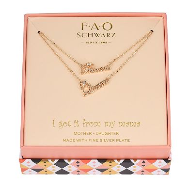 FAO Schwarz Princess & Queen Mommy & Me Duo Necklace Set