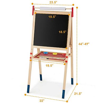 All-in-One Wooden Height Adjustable Kid's Art Easel