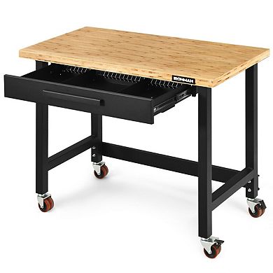 Mobile Workbench with Lockable Casters for Home Work Use