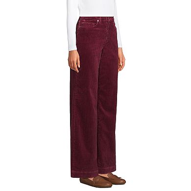 Women's Lands' End High Rise Wide Leg Corduroy Pants