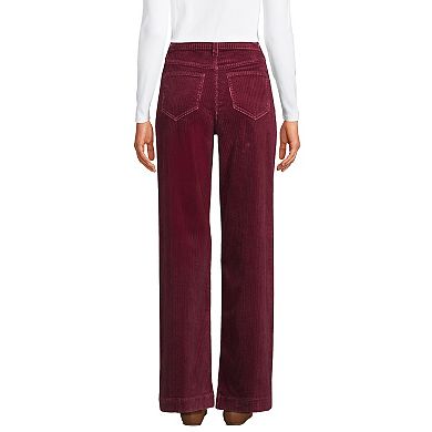 Women's Lands' End High Rise Wide Leg Corduroy Pants