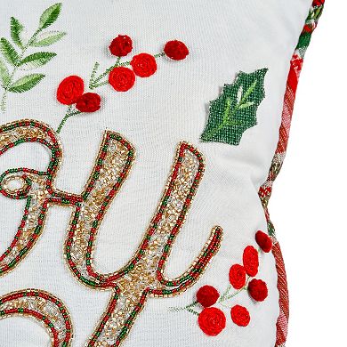 National Tree Company HGTV Joy Embroidered Throw Pillow