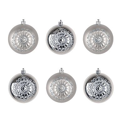 National Tree Company First Traditions Set of 6 Silver Bauble Ornaments