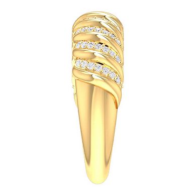 Verifine Demi Fine 14K Gold Plated 0.17 Carat T.W. Diamond Jenna Ring