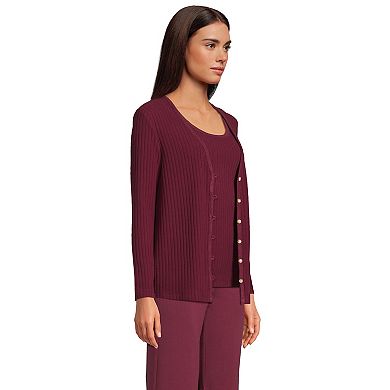 Women's Lands' End Wide Rib Cardigan and Tank Top Set