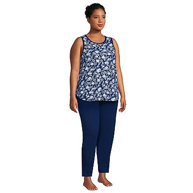 Plus Size Lands' End Women's Cozy 3 Piece Pajama Top, Pajama Pants & Robe Sleep Set