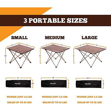 Alpcour Compact Folding Camping Table - Lightweight Aluminum Portable Side Table Small