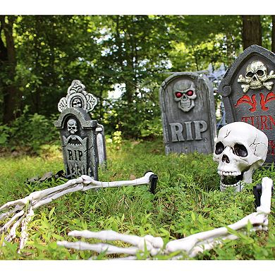 Ground Breaking Skeleton Garden Stakes Outdoor Halloween Lawn Decor