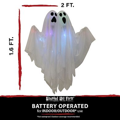 Set of 2 Light Up 1.6-Foot Poseable Ghosts Halloween Decoration