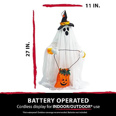 27" Animatronic Ghost with Lights and Music Halloween Decoration