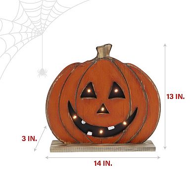 13" Pumpkin Battery Operated Centerpiece Halloween Tabletop Decoration