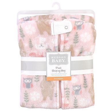 Hudson Baby Infant Girl Plush Sleeping Bag, Sack, Blanket, Girl Forest