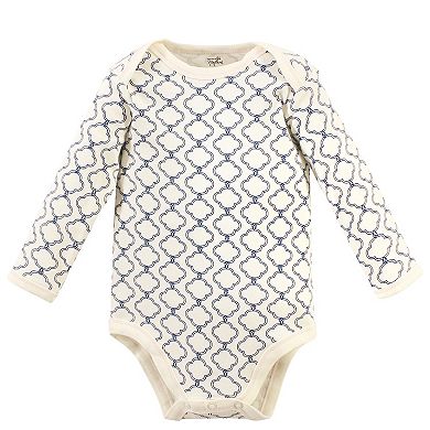 Baby Girl Organic Cotton Long-Sleeve Bodysuits 5pk, Pink Elephant, Preemie