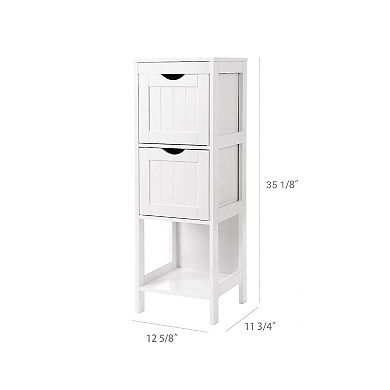 Hivvago White Bathroom Tower With Drawers