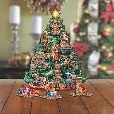 Nutcracker-Themed 11-inch Collectible Christmas tree by G.DeBrekht - Tabletop Christmas Decor