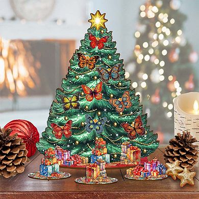 Butterfly-Themed 11-inch Collectible Christmas tree by G.DeBrekht - Tabletop Christmas Decor