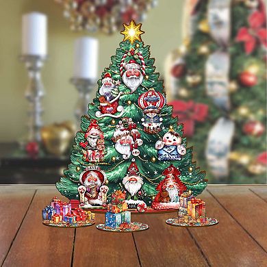 Christmas-Themed 11-inch Collectible Christmas tree by Jammie Mills-Price - Tabletop Christmas Decor
