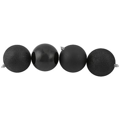 Northlight 12-Pack Black Shatterproof 4-Finish Christmas Ball Ornaments