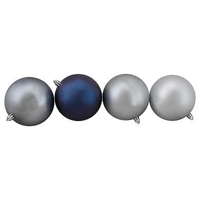 Northlight Set of 12 Blue and Silver Shatterproof 3-Finish Christmas Ball Ornaments