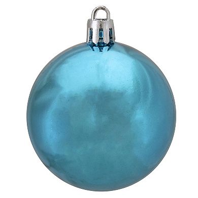 Northlight Set of 60 Turquoise Blue Shatterproof Shiny Christmas Ball Ornaments