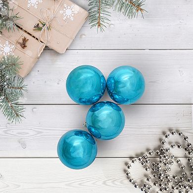 Northlight Set of 60 Turquoise Blue Shatterproof Shiny Christmas Ball Ornaments