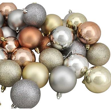 Northlight Set of 60 Earth Tone Shatterproof 3-Finish Christmas Ball Ornaments