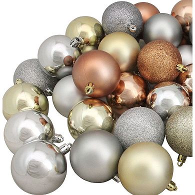 Northlight Set of 60 Earth Tone Shatterproof 3-Finish Christmas Ball Ornaments