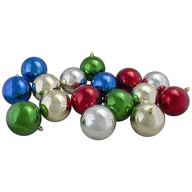 Northlight Set of 32 Multi-Color Shatterproof 2-Finish Christmas Ball Ornaments