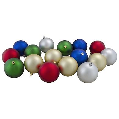 Northlight Set of 32 Multi-Color Shatterproof 2-Finish Christmas Ball Ornaments