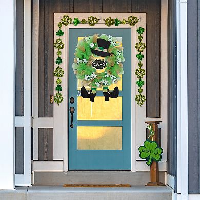 Northlight Happy St. Patrick's Day 24 in. Ribbon Wreath with Leprechaun Hat