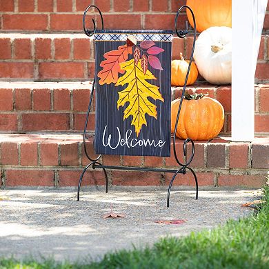 Evergreen Enterprises Welcome Autumn Leaves Garden Linen Flag
