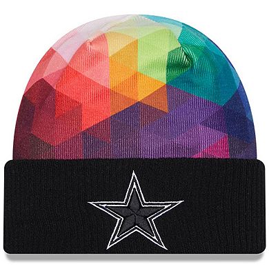 Youth New Era  Black Dallas Cowboys 2023 NFL Crucial Catch Cuffed Knit Hat