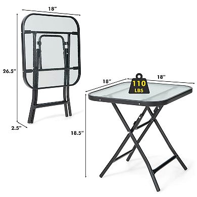 18 Inch Square Patio Bistro Table with Rustproof Frame