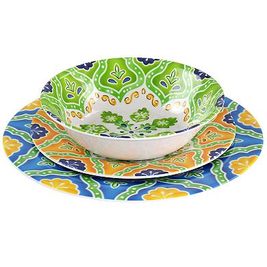 Elama Stapanya 12 Piece Melamine Dinnerware Set