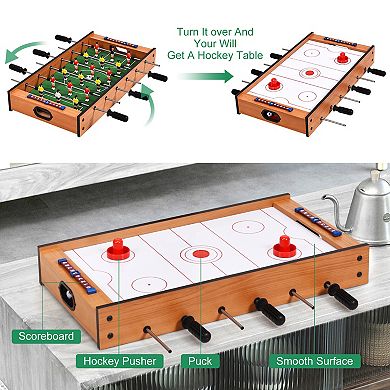 2-in-1 Indoor/Outdoor Air Hockey Foosball Game Table
