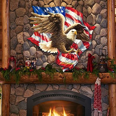 American Liberty Eagle Holiday Door Decor by D. Gelsinger - American Christmas Decor