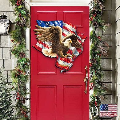 American Liberty Eagle Holiday Door Decor by D. Gelsinger - American Christmas Decor