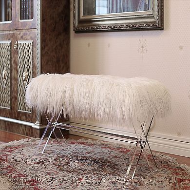 Best Quality Furniture Faux Fur Upholstered Bench