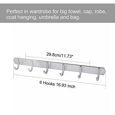 Wall Mounted Hooks Rack Coat Hat Towel Clothes Robe Aluminium Hanger