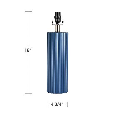 Modern Ceramic Stripe Blue Accent Lamp Base