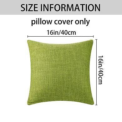Linen Solid Contemporary Indoor Outdoor Decorative Throw Pillow Cover 2 Packs 16" x 16"