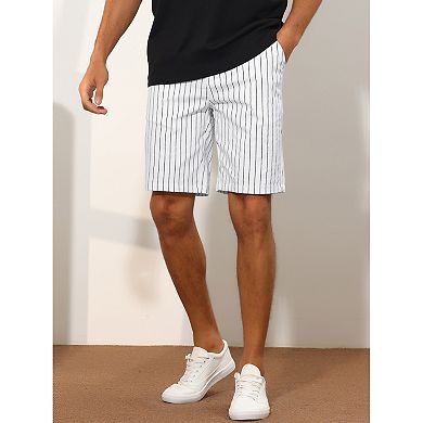 Striped Shorts for Men's Regular Fit Summer Chino Shorts Pants